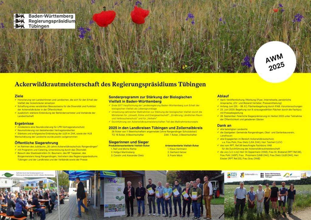 Titelseite: Ackerwildkrautmeisterschaft 2025 in den Landkreisen Tübingen und Zollernalbkreis